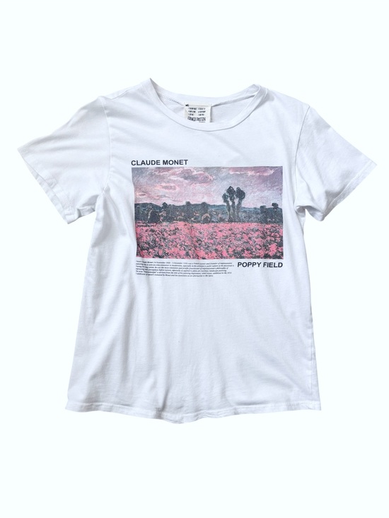 french pastry Tops - Claude Monet 'Poppy Field' White Graphic T-Shirt